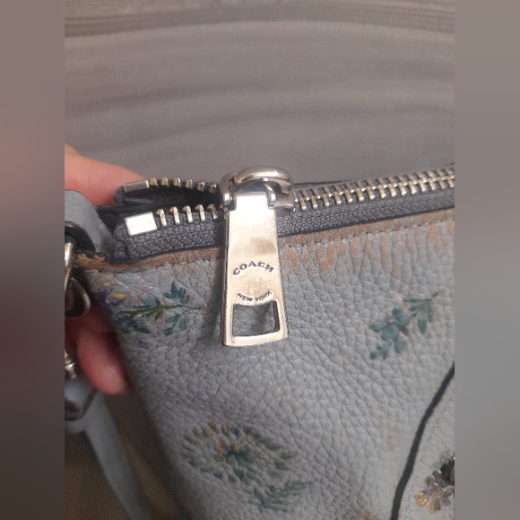 Coach Floral Meadow Print Blue Crossbody Hand Bag - Picture 10 of 12